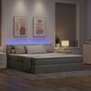 vidaXL Lit avec rangement et LED Gris clair 160 x 200 cm Polyester