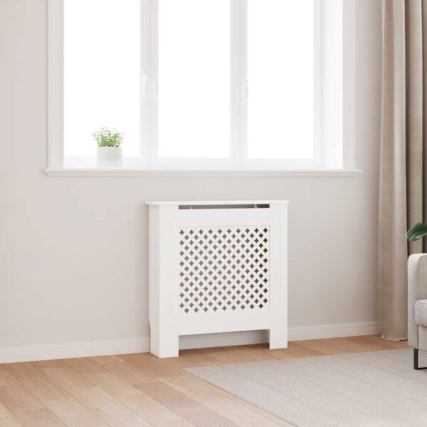 vidaXL Cache-radiateur MDF Blanc 78 cm