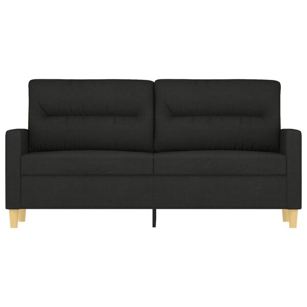 vidaXL Canap&eacute; &agrave; 2 places Noir 140 cm Tissu
