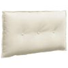 vidaXL Coussin de Dos Cr&egrave;me 80 x 50 cm Tissu en velours c&ocirc;tel&eacute;