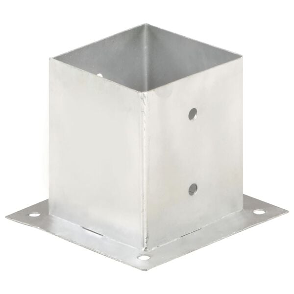 vidaXL Ancres de poteau 4 pcs M&eacute;tal galvanis&eacute; 121 mm