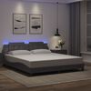 vidaXL Cadre de lit avec LED sans matelas Zadar gris 180x200 cm