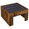 vidaXL Table basse avec LED infini ch&ecirc;ne fum&eacute; 50x50x30 cm