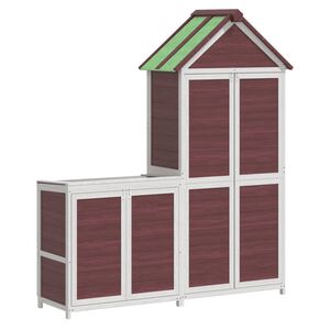 vidaXL Ensemble de remise &agrave; outils de jardin 2 pcs moka pin massif