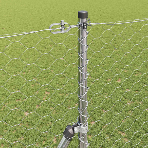 vidaXL Poteau de clôture. Argenté 100 x 1,5 m (maille de 50 mm) Acier