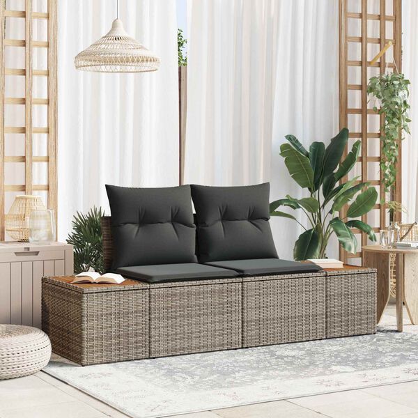 vidaXL Canap&eacute; de jardin Gris 184 x 62 x 85cm polyrotin