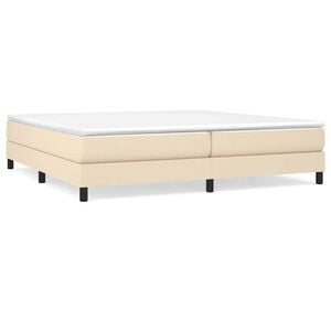 vidaXL Cadre de lit &agrave; lattes cr&egrave;me 200x200 cm tissu