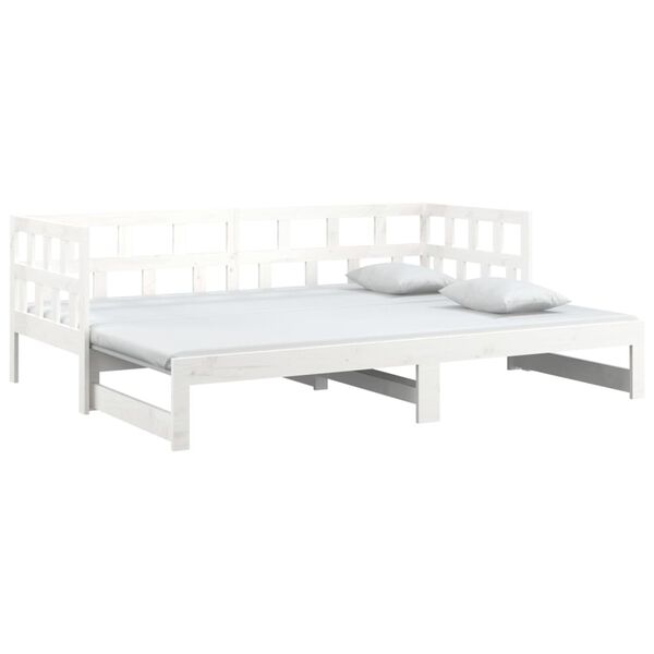 vidaXL Lit coulissant sans matelas blanc 2x(90x200) cm