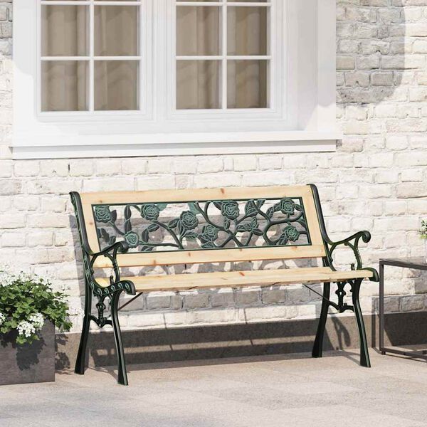 vidaXL Banc de jardin avec coussin Marron 116 x 54 x 73 cm bois