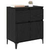 vidaXL Buffet Ch&ecirc;ne noir 60 x 35 x 70 cm Bois d'ing&eacute;nierie et fer