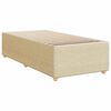 vidaXL Sommier &agrave; lattes de lit avec matelas Cr&egrave;me 90x200 cm Tissu