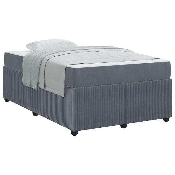 vidaXL Cadre de lit avec matelas Gris fonc&eacute; 120 x 190 cm tissu