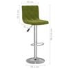 vidaXL Tabourets de bar lot de 2 vert clair velours