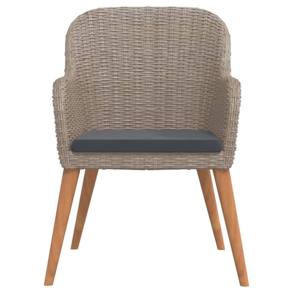 vidaXL Ensemble &agrave; manger de jardin et coussins 5 pcs Marron