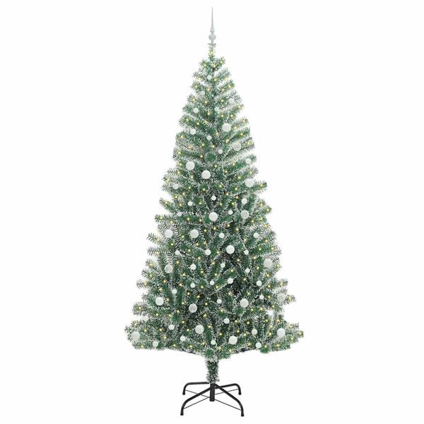 vidaXL Arbre de No&euml;l artificiel floconn&eacute; de neige avec lumi&egrave;re LED