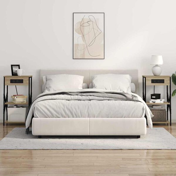 vidaXL Cabinet de chevet avec &eacute;tag&egrave;re Ch&ecirc;ne Sonoma 41 x 31 x 76 cm