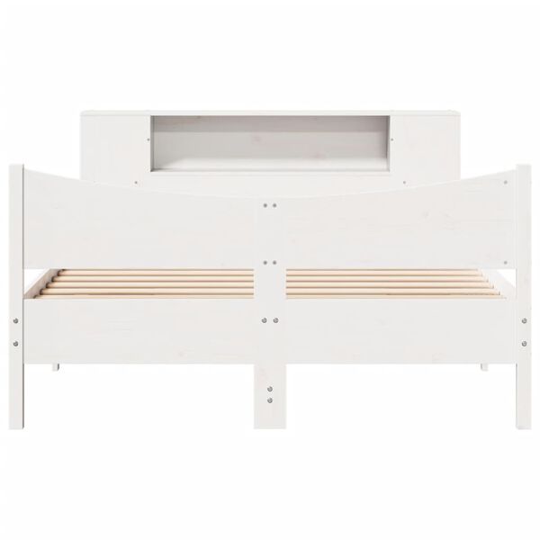 vidaXL Cadre de lit sans matelas blanc 140x190 cm bois de pin massif