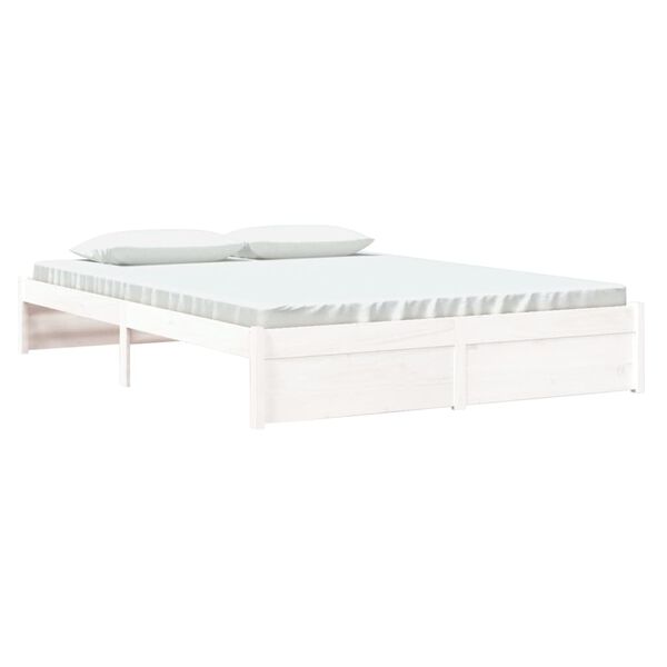 vidaXL Cadre de lit sans matelas blanc bois massif 160x200 cm
