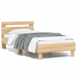vidaXL Cadre de lit sans matelas avec t&ecirc;te de lit 75x190 cm