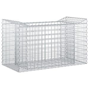 vidaXL Lit sur&eacute;lev&eacute; gabion 50 x 100 x 60 cm Acier galvanis&eacute; Argent&eacute;