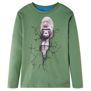 T-shirt enfants &agrave; manches longues kaki clair 104