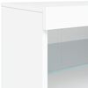 vidaXL Buffet avec lumières LED blanc 181,5x37x67 cm