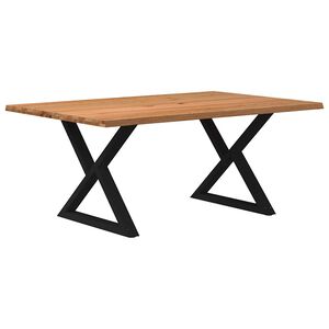 vidaXL Table à manger avec bord vivant 180x100x74 cm bois massif chêne