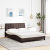 vidaXL Lit avec matelas Hanko marron fonc&eacute; 140x200 cm tissu