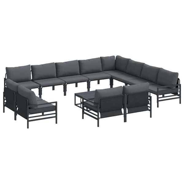 vidaXL Ensemble de canapé de jardin Anthracite Acier