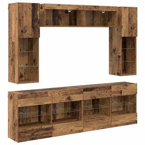 vidaXL Ensemble de meuble TV mural 6 pc Bois ancien Bois d&rsquo;ing&eacute;nierie