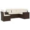 vidaXL Salon de jardin avec coussins 5 pcs marron r&eacute;sine tress&eacute;e