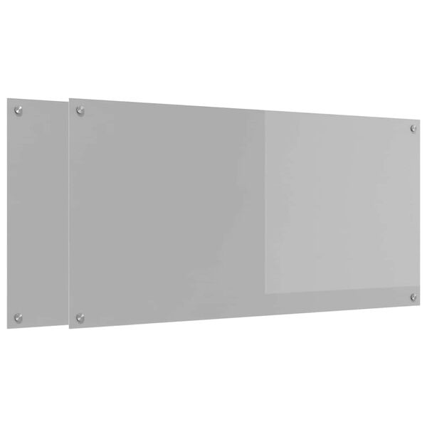 vidaXL Protection de cuisine 2 pcs Gris clair 120 x 60 cm verre tremp&eacute;