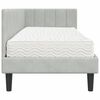 vidaXL Cadre de lit d'angle avec matelas 2 pcs Gris clair Velours