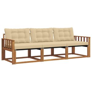 vidaXL Ensemble de canap&eacute;s d'ext&eacute;rieur 3 pcs Naturel et Beige