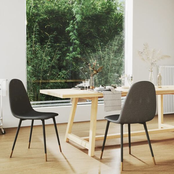 vidaXL Chaises à manger lot de 2 gris foncé tissu