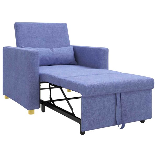 vidaXL Canap&eacute;-lit escamotable simple Bleu jean 90 x 165 x 87 cm tissu