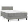 vidaXL Sommier &agrave; lattes de lit et matelas gris clair 120x190cm velours