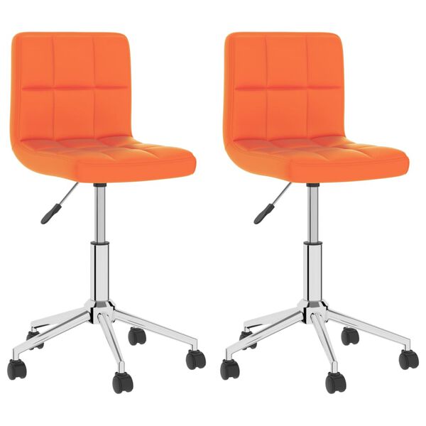 vidaXL Chaises &agrave; manger pivotantes lot de 2 orange similicuir