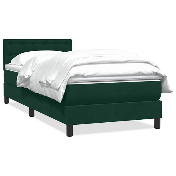 vidaXL Sommier &agrave; lattes de lit et matelas vert fonc&eacute; 100x220cm velours