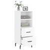vidaXL Buffet Blanc brillant 34,5x34x90 cm Bois d'ing&eacute;nierie