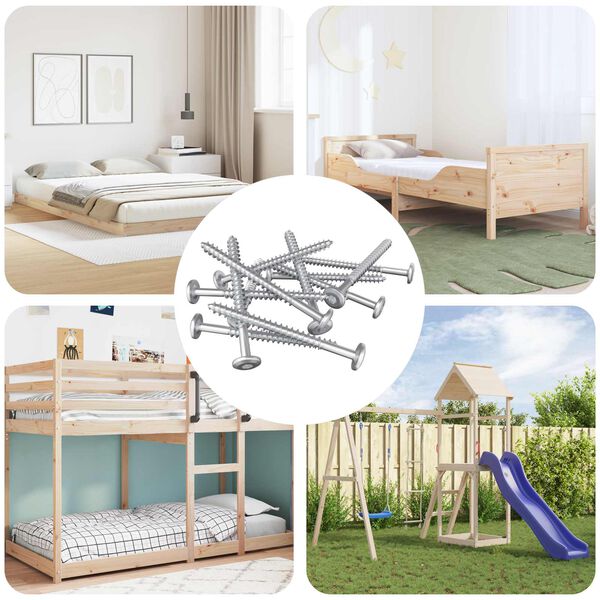 vidaXL Vis en bois 1900 pcs Argent&eacute; Acier