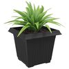 vidaXL Pot de Fleurs Carr&eacute; 24 pcs Noir 28,5 x 28,5 x 22 cm Plastique