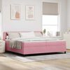 vidaXL Lit &agrave; ressorts avec matelas Rose 200 x 200 cm Velours