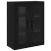 vidaXL Haut Armoire 2 pcs Ch&ecirc;ne noir Bois Agglom&eacute;r&eacute; et Verre