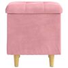 vidaXL Pouf de rangement avec coussin Rose 40 x 40 x 45 cm Velours