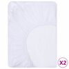vidaXL Draps-housses imperm&eacute;ables 2 pcs Coton 70x140 cm Blanc
