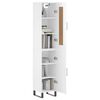 vidaXL Buffet haut Blanc brillant 34,5x34x180 cm Bois d'ing&eacute;nierie