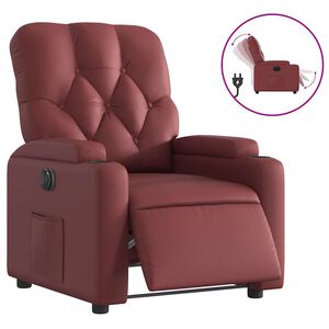 vidaXL Fauteuil inclinable &eacute;lectrique Rouge bordeaux Similicuir