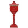 vidaXL Bo&icirc;te aux Lettres Debout avec porte Rouge 42,5 x 29,5 x 117 cm
