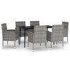 vidaXL Ensemble &agrave; manger de jardin 7 pcs Anthracite